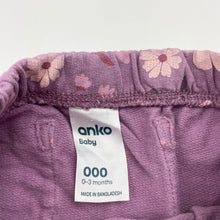 Load image into Gallery viewer, Girls Anko, floral cotton pants / bottoms, elasticated, GUC, size 000,  