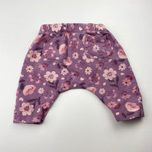 Load image into Gallery viewer, Girls Anko, floral cotton pants / bottoms, elasticated, GUC, size 000,  