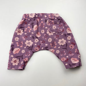 Girls Anko, floral cotton pants / bottoms, elasticated, GUC, size 000,  