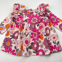 Load image into Gallery viewer, Girls Cotton On, colourful floral stretch cotton dress, EUC, size 000, L: 30cm