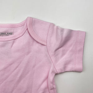 Girls KIRKLAND, pink cotton bodysuit / romper, EUC, size 0,  