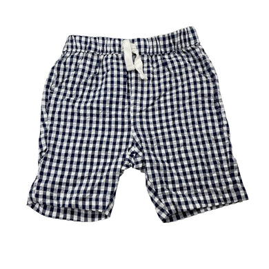 Boys Anko, navy check cotton shorts, elasticated, EUC, size 2,  