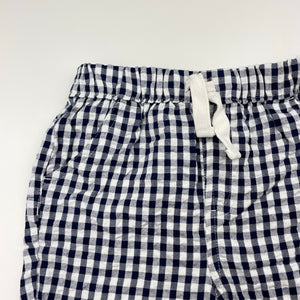 Boys Anko, navy check cotton shorts, elasticated, EUC, size 2,  