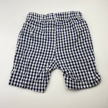 Load image into Gallery viewer, Boys Anko, navy check cotton shorts, elasticated, EUC, size 2,  