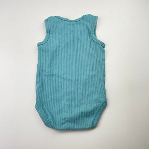 Unisex Baby Berry, ribbed organic cotton bodysuit / romper, GUC, size 00,  