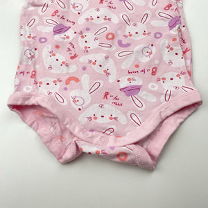 Girls Anko, pink bodysuit / romper, rabbits, GUC, size 00,  