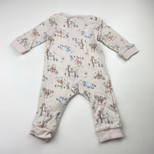 Load image into Gallery viewer, Girls Disney, Winnie the Pooh cotton zip romper, EUC, size 000,  