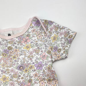 Girls Dymples, floral cotton bodysuit / romper, GUC, size 00,  