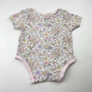 Girls Dymples, floral cotton bodysuit / romper, GUC, size 00,  