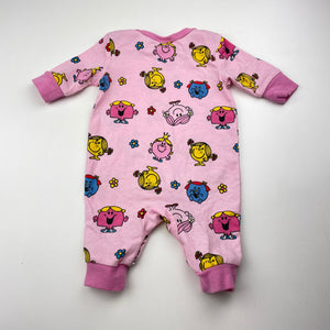 Girls MR MEN , LITTLE MISS Giggles / Chatterbox / Sunshine romper, EUC, size 0000,  