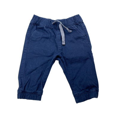 Boys Target, navy stretch cotton pants, elasticated, EUC, size 000,  