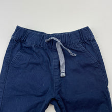 Load image into Gallery viewer, Boys Target, navy stretch cotton pants, elasticated, EUC, size 000,  