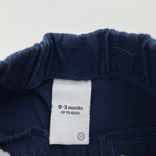Load image into Gallery viewer, Boys Target, navy stretch cotton pants, elasticated, EUC, size 000,  