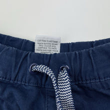 Load image into Gallery viewer, Boys Target, navy stretch cotton pants, elasticated, EUC, size 000,  