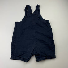 Load image into Gallery viewer, Boys Sprout, navy cotton overalls / shortalls, GUC, size 0,  