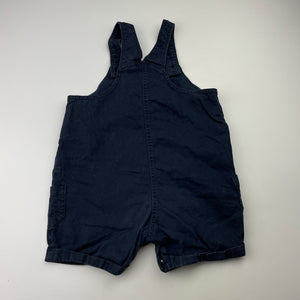 Boys Sprout, navy cotton overalls / shortalls, GUC, size 0,  