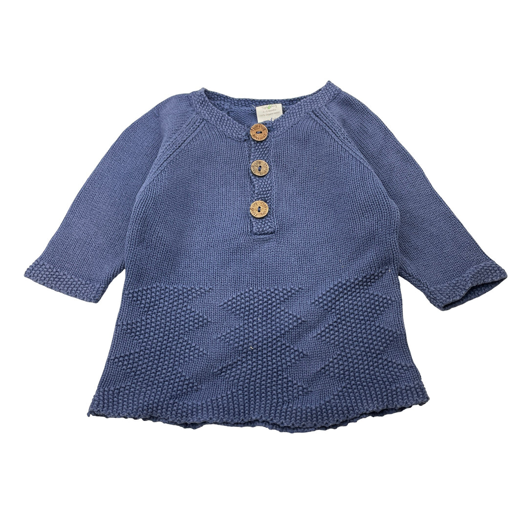 Unisex Tiny Twig, organic cotton knit sweater / jumper, GUC, size 00,  