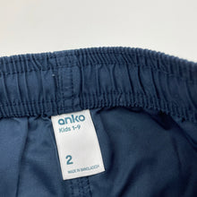 Load image into Gallery viewer, Boys Anko, navy lightweight boardshorts, elasticated, GUC, size 2,  