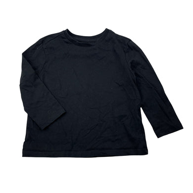 Unisex Anko, black cotton long sleeve tee / top, EUC, size 2,  