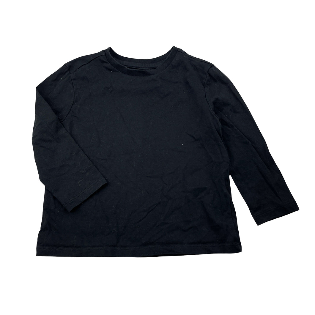 Unisex Anko, black cotton long sleeve tee / top, EUC, size 2,  