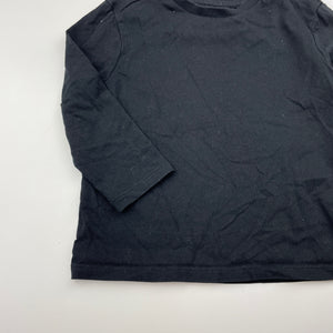 Unisex Anko, black cotton long sleeve tee / top, EUC, size 2,  
