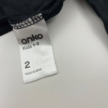 Load image into Gallery viewer, Unisex Anko, black cotton long sleeve tee / top, EUC, size 2,  