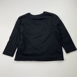 Unisex Anko, black cotton long sleeve tee / top, EUC, size 2,  