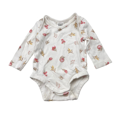 Girls Anko, floral cotton bodysuit / romper, GUC, size 000,  