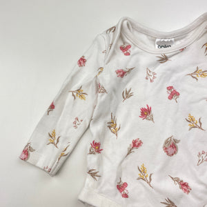 Girls Anko, floral cotton bodysuit / romper, GUC, size 000,  