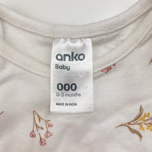 Load image into Gallery viewer, Girls Anko, floral cotton bodysuit / romper, GUC, size 000,  