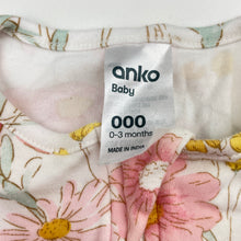 Load image into Gallery viewer, Girls Anko, floral cotton zip coverall / romper, GUC, size 000,  
