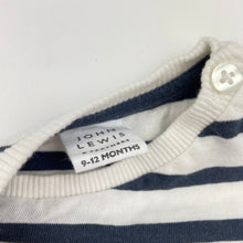 Load image into Gallery viewer, Boys John Lewis, navy stripe cotton tee / top, FUC, size 0,  