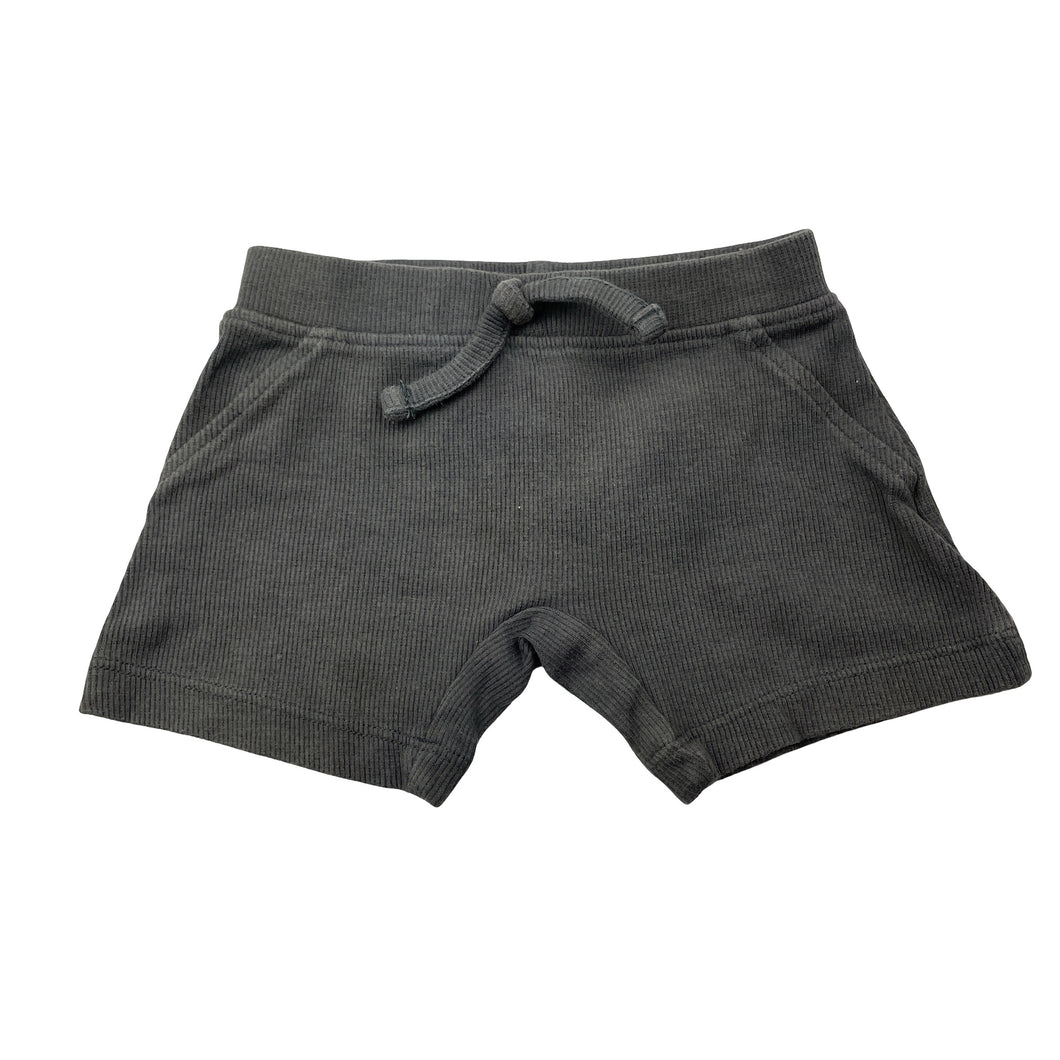 Unisex Anko, grey ribbed shorts, elasticated, GUC, size 00,  