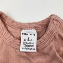 Load image into Gallery viewer, Girls Baby Berry, ribbed long sleeve tee / top, GUC, size 1,  