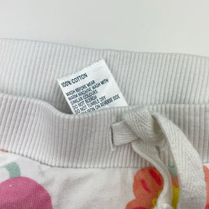 Girls Anko, floral cotton pants / bottoms, elasticated, EUC, size 00,  