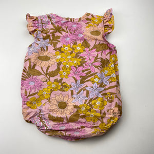 Girls Cotton On, floral cotton summer romper, GUC, size 0,  