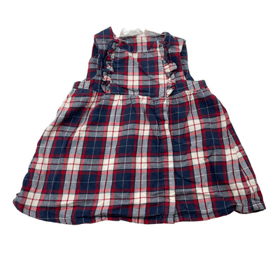 Girls H&M, checked lightweight cotton dress, EUC, size 000, L: 33cm