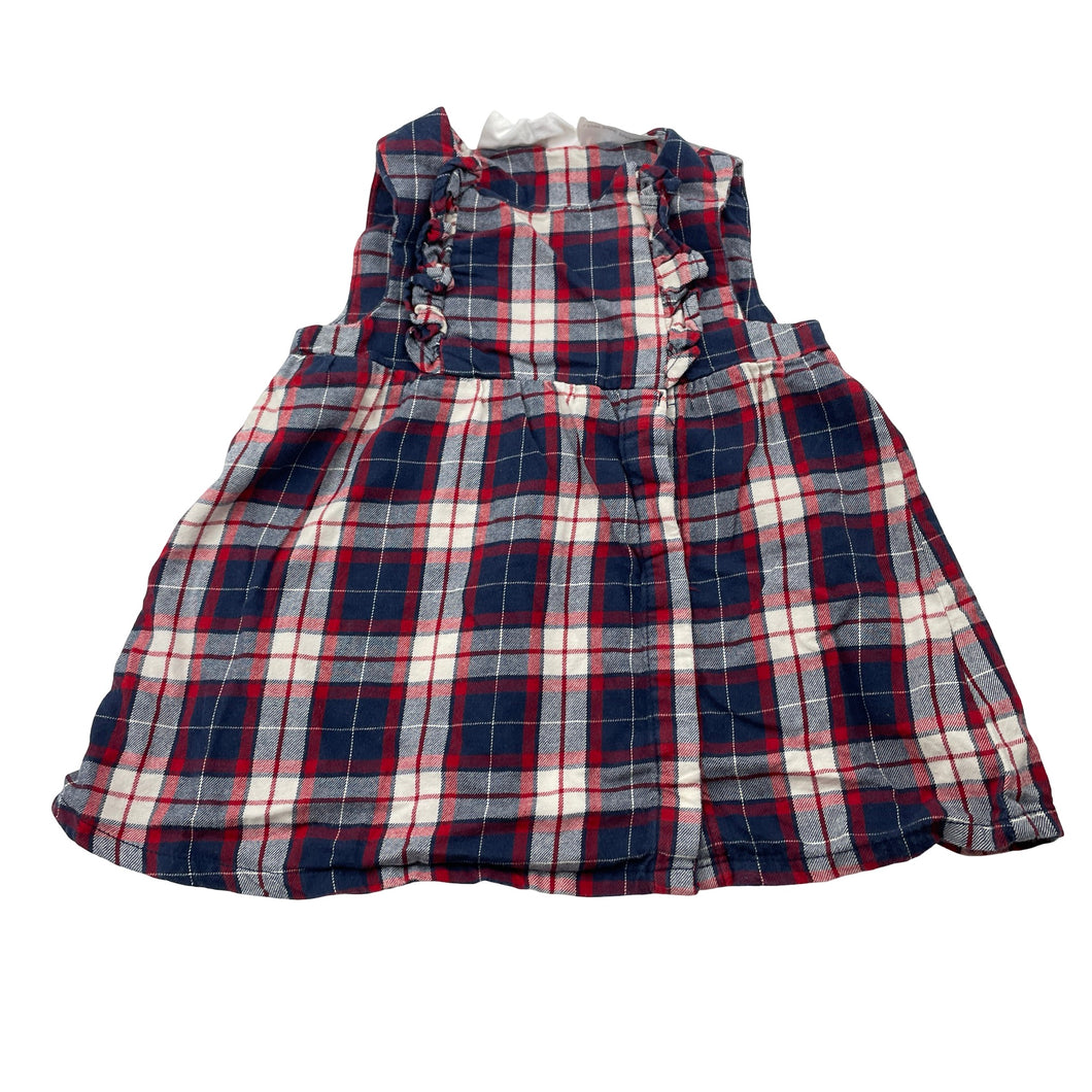 Girls H&M, checked lightweight cotton dress, EUC, size 000, L: 33cm