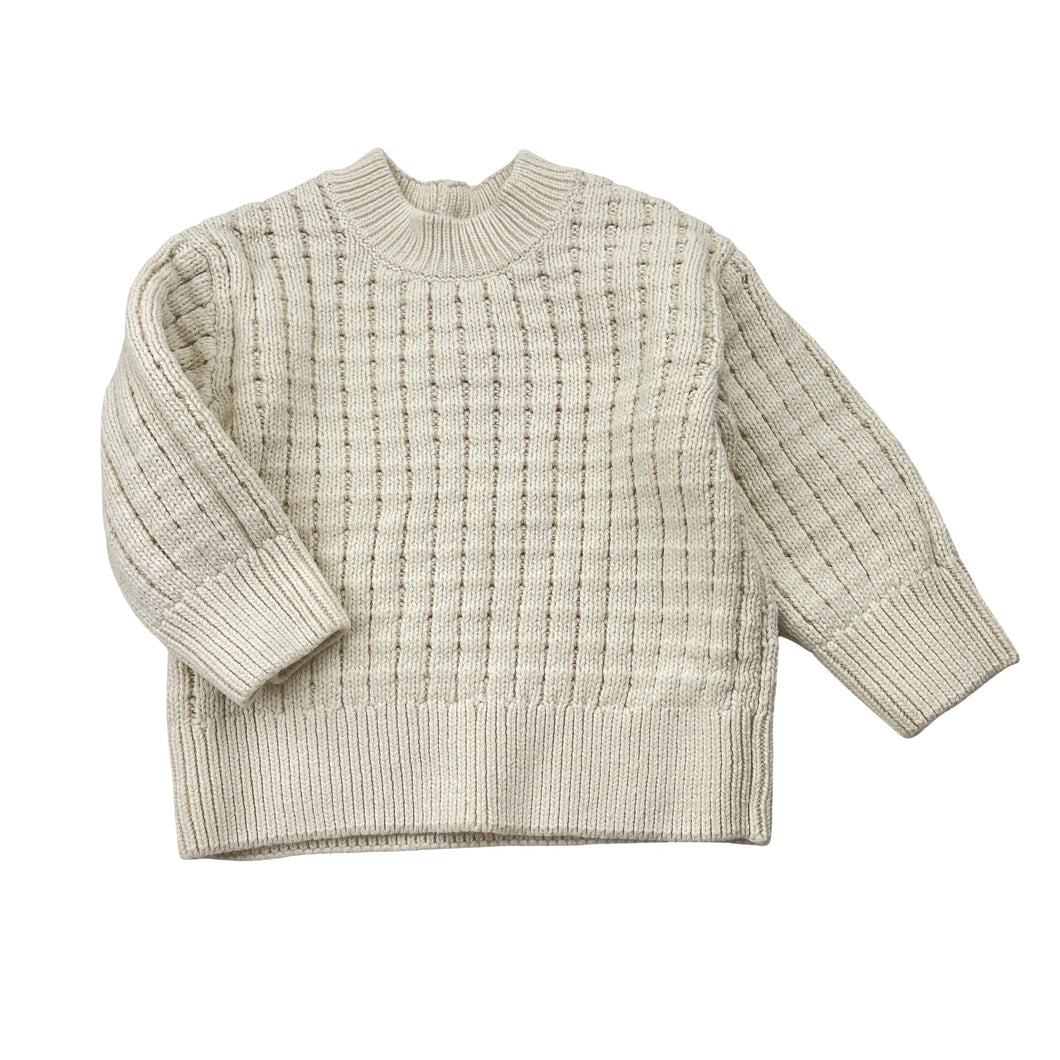 Unisex Baby Berry, organic cotton knit sweater / jumper, EUC, size 0,  