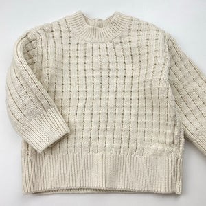 Unisex Baby Berry, organic cotton knit sweater / jumper, EUC, size 0,  