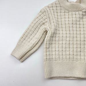 Unisex Baby Berry, organic cotton knit sweater / jumper, EUC, size 0,  