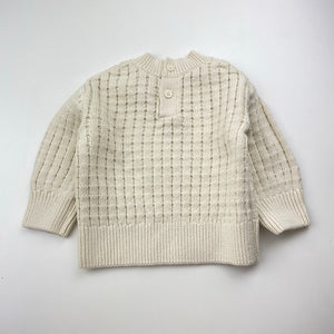 Unisex Baby Berry, organic cotton knit sweater / jumper, EUC, size 0,  