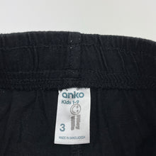 Load image into Gallery viewer, Unisex Anko, black cotton shorts, elasticated, GUC, size 3,  