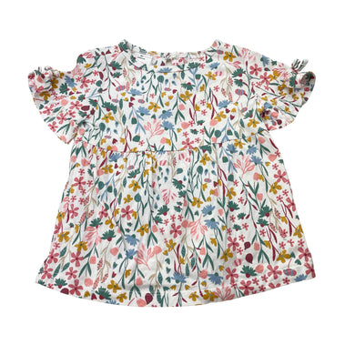 Girls Carter's, floral cotton tee / top, GUC, size 1,  
