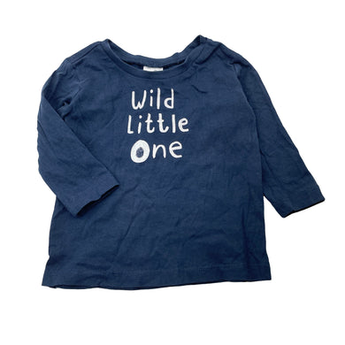 Unisex Anko, navy cotton long sleeve tee / top, GUC, size 00,  