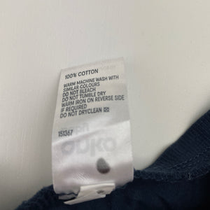 Unisex Anko, navy cotton long sleeve tee / top, GUC, size 00,  