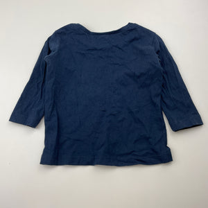 Unisex Anko, navy cotton long sleeve tee / top, GUC, size 00,  