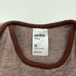 Unisex Anko, soft cotton bodysuit / romper, EUC, size 0,  