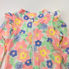 Load image into Gallery viewer, Girls Cotton On, floral long sleeve swim one-piece (pilling), FUC, size 0,  
