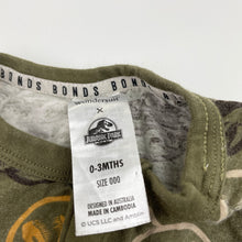 Load image into Gallery viewer, Boys Bonds, x Jurassic Park zip Wondersuit / zippy / romper (wash fade), FUC, size 000,  